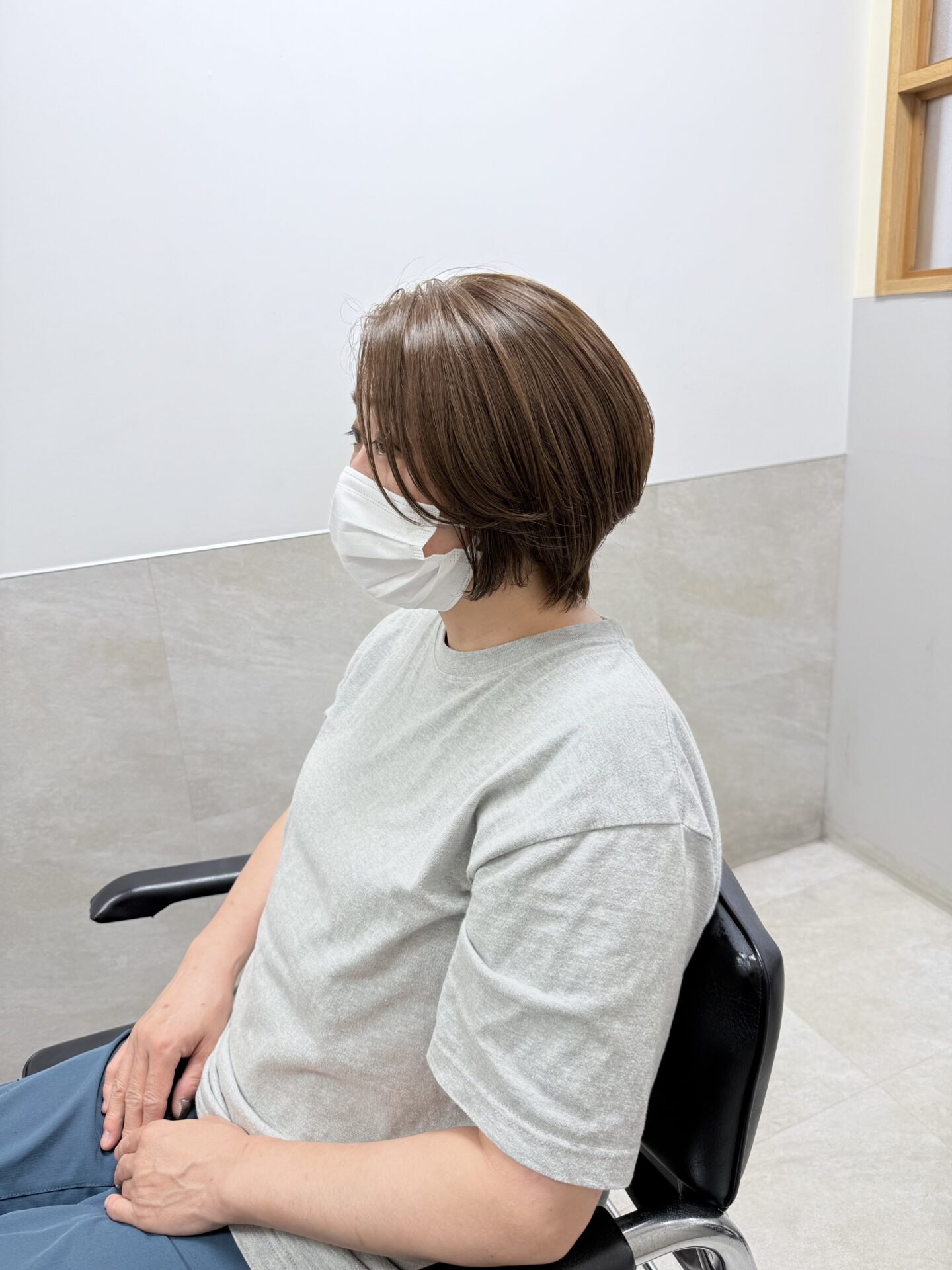 襟足すっきりな顎ラインショートボブ｜上田翔太｜GO TODAY SHAiRE SALON福岡天神店