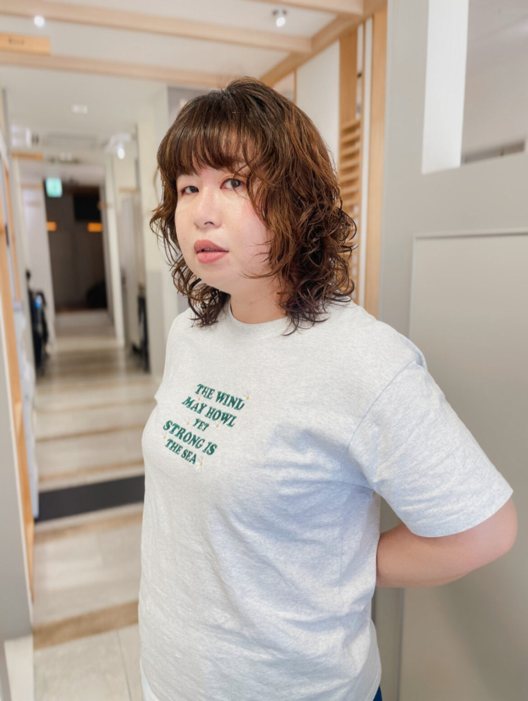 福岡県 緒方リエのヘアスタイル：グランジパーマ